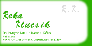 reka klucsik business card